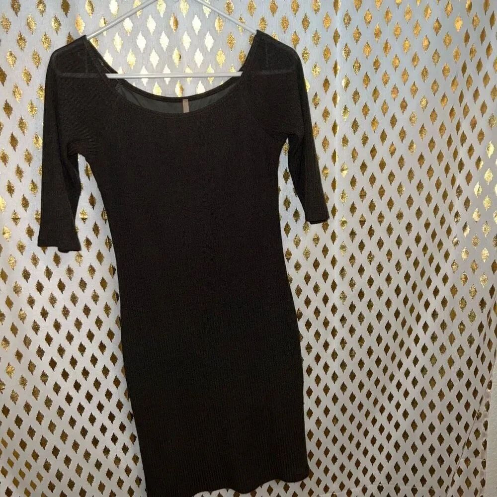 Crece ribbed brown Lined mini dress size M